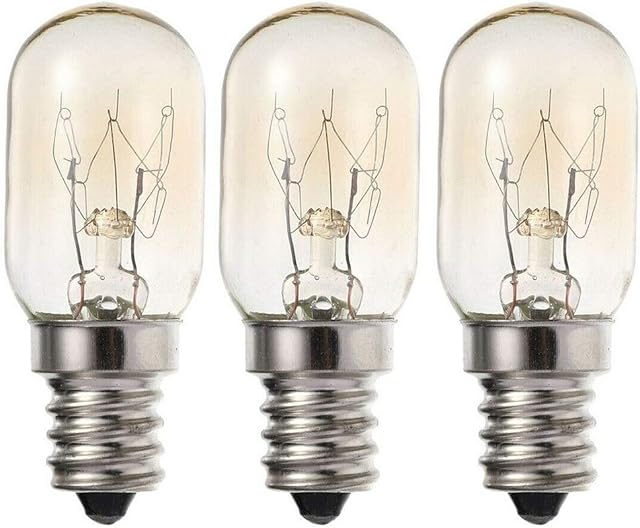 15W E14 Fridge Bulb 240V, Pygmy Freezer Light Bulbs SES Sewing Machine Bulbs Small Edison Screw Warm White 2700K 15W E14 Salt Lamp Incandescent Bulb Screw in 360 Degree (3-Pack).