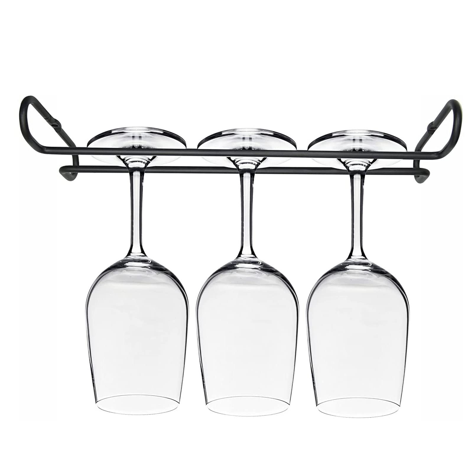 Stojaki na kieliszki, uchwyt na kieliszki do wina, wieszak na kieliszki, stojak na kieliszki do wina pod szafką, wiszący organizer do przechowywania szkła, do montażu śrubowego w barze kuchennym