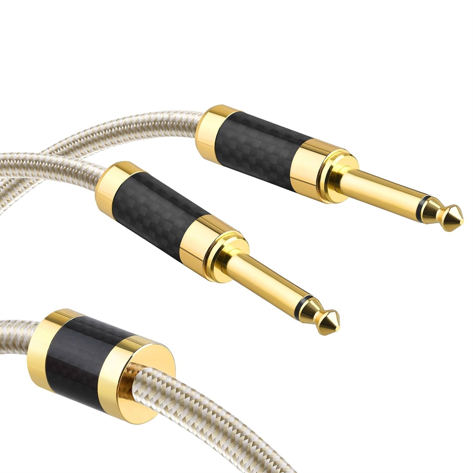 Pro Audio kabel Kabel Do Nagrywania Z Włókna Węglowego 6,35 Mm, Męski Do Męskiego, Srebrzony Miedziany, 6,5 Mm, Kabel, Wzmacniacz, Kabel Do Gitary(2m)