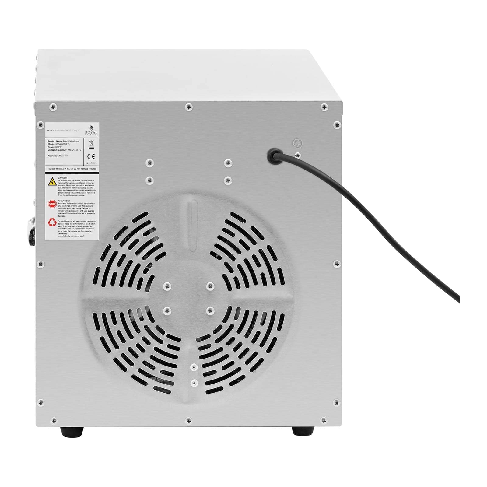 Royal Catering RCDA-800/23S Déshydrateur alimentaire 800 W 8 étagères Sèche alimentaire Déshydrateur professionnel