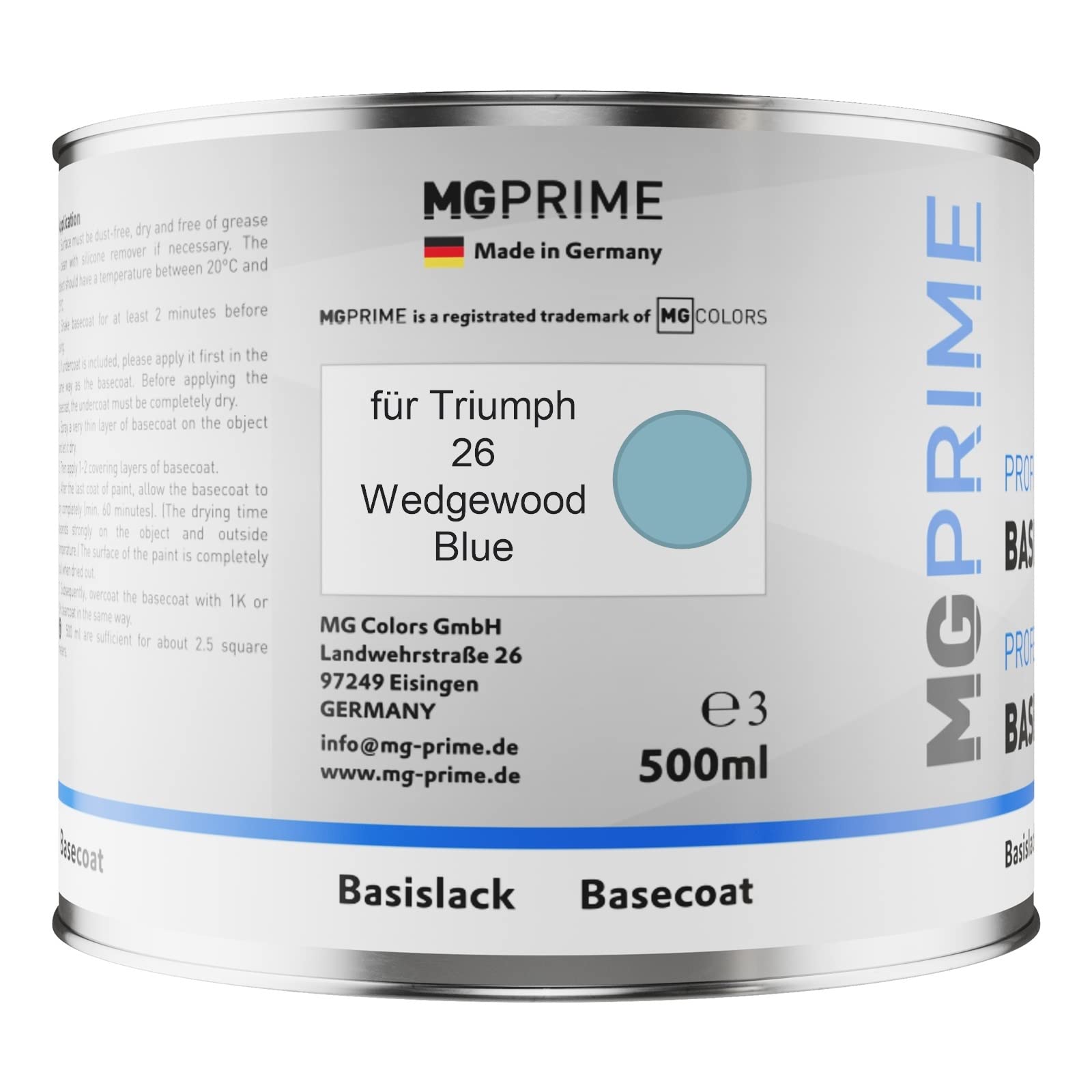 MG PRIME Kit pots de Peinture voiture pour Triumph 26 Wedgewood Blue 1,25L