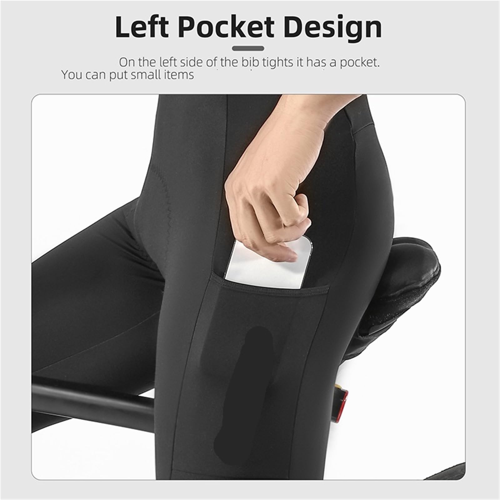 Culote con Tirantes Pantalones con Tirantes de Ciclismo for Hombre, Ropa térmica for Bicicleta de Carretera, Ropa Reflectante for Ciclismo de otoño, Invierno