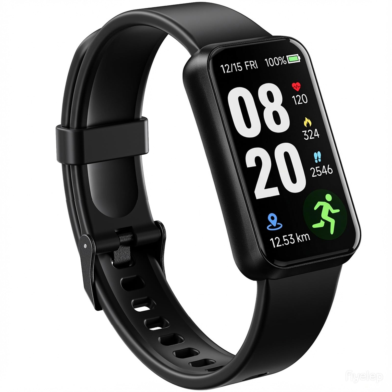 Fitness Trackers,1,47" OLED Display,5ATM IP68 Wasserdicht Fitnessuhr Armband, Aktivitätstracker mit 24h Herzfrequenz, Schlaf, Schrittzähler Smartband Herren Damen Uhr Sportuhr (Schwarz)