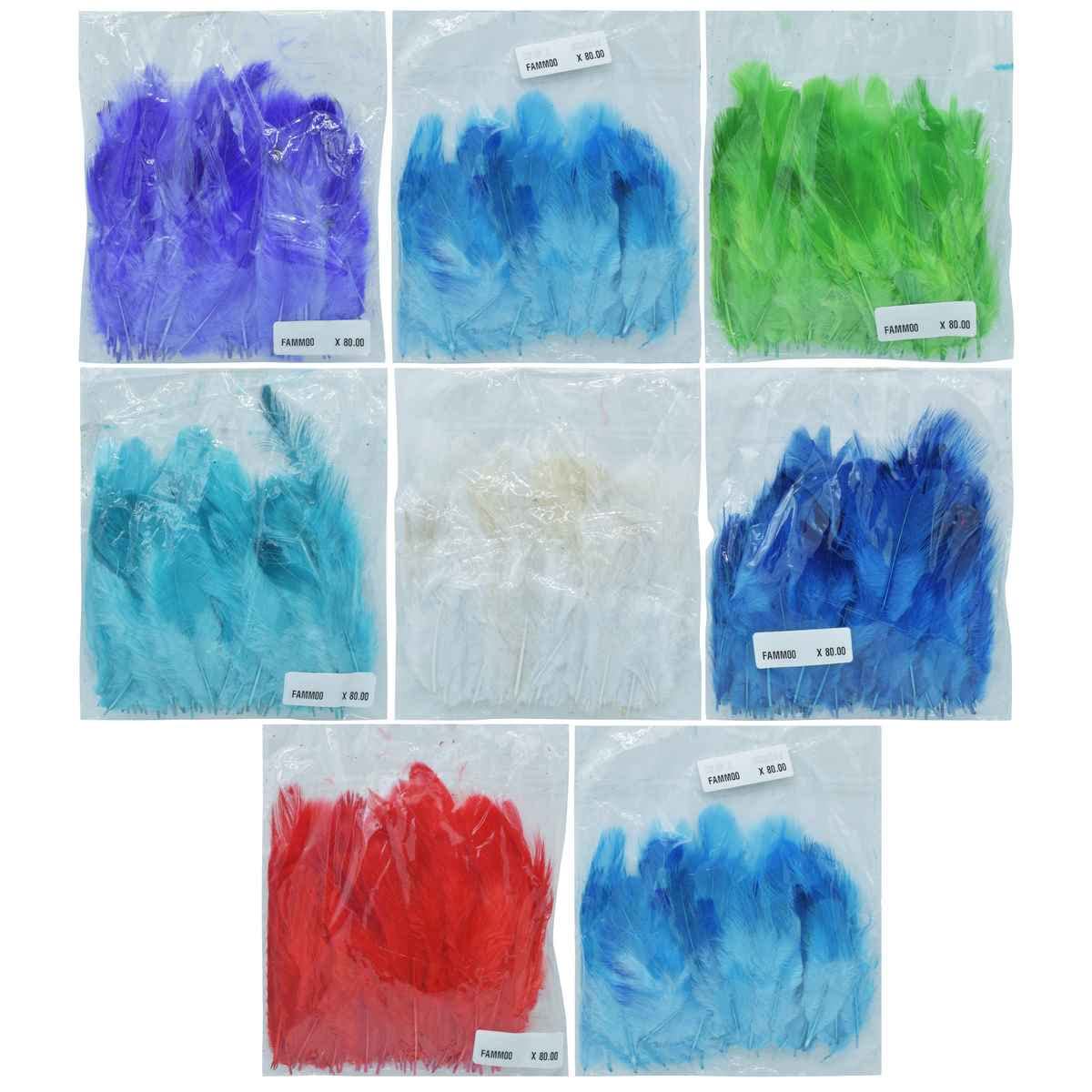 Aadya Crafts Feather Artificial Medium Mix Colour Set 50 Pieces-image-17