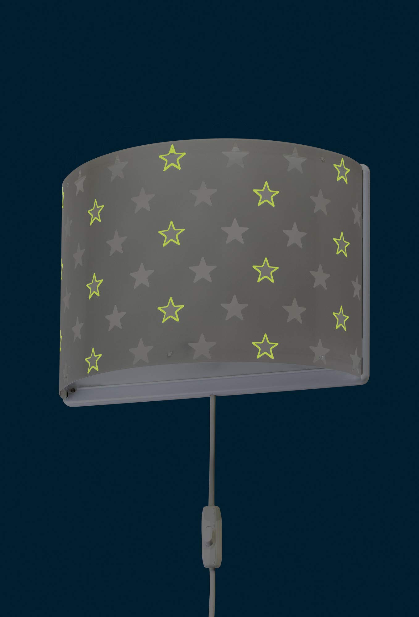 Dalber Lámpara infantil Aplique de pared Stars Gris, 81218E, E27
