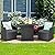 Tangkula 3 Pieces Patio Dining Set, Space-Saving PE Rattan Bistro Set with Tempered Glass Top Table and Cushioned Chairs, Outdoor Conversation Set for Garden Backyard Poolside Porch (Gray)