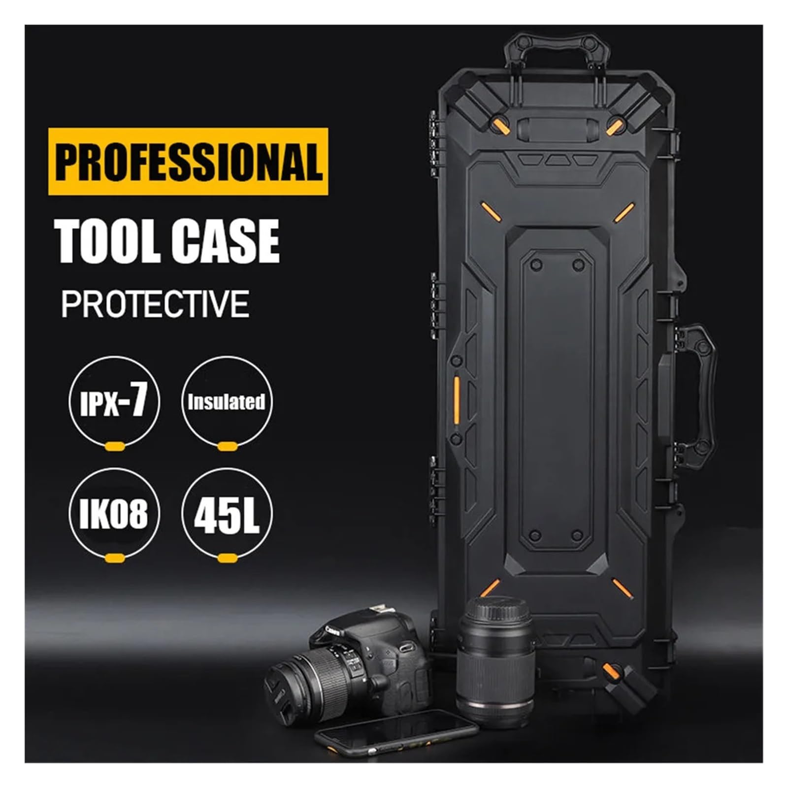 Boîte À Outils Boîte à outils professionnelle étanche, grand organisateur d'outils Portable de chasse Airsoft for le stockage de caméra à arc (109cm/43 pouces) Caisse à Outils