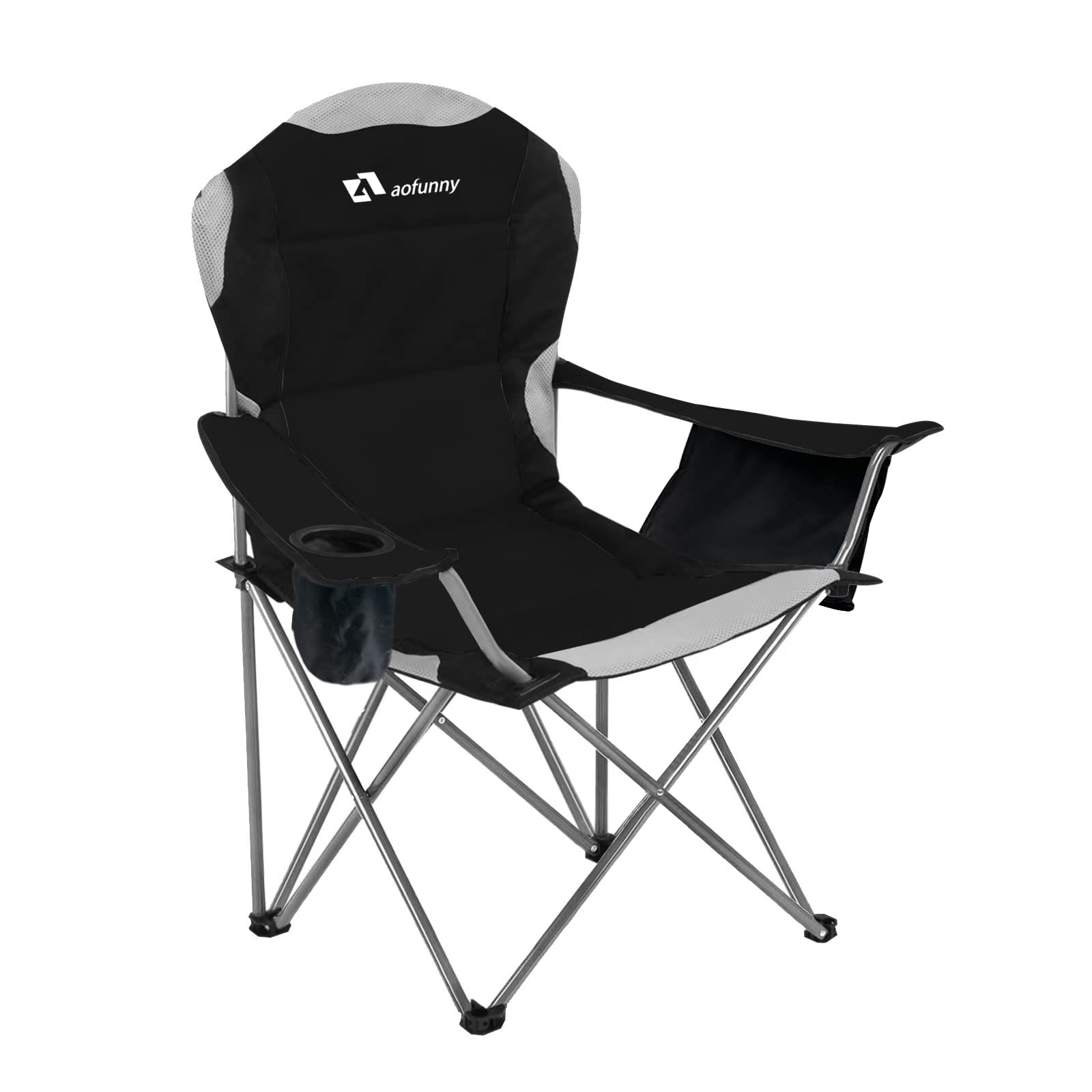 aofunny Camping Chair, Padded Camping Chairs for Adults with Cooler