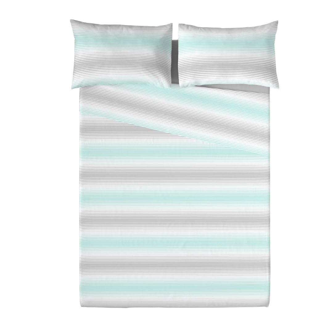 NATURALS - Set di lenzuola stampate per letto 150-100% cotone flanella - Include lenzuolo sopra + lenzuolo con angoli + 2 federe - extra morbido, traspirante - Volga