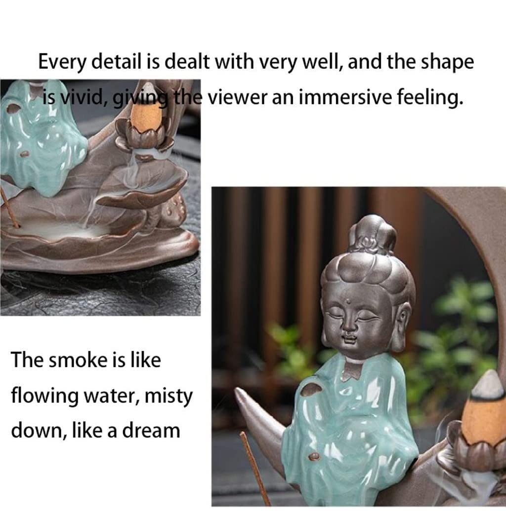 RäuRäuchergefäß Räuchergefäß-Dekor Wasserfall-Räuchergefäß-Halter-Statue-Dekoration-Rückfluss-Räucherstäbchen-Halter Incense Burner