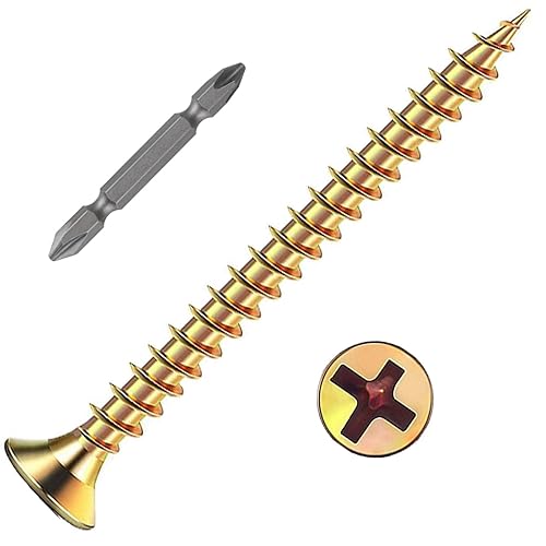 Miniatura 29 de (385 piezas) Tornillos de cabeza plana negros para madera, tornillos autorroscantes de cabeza plana para metal rápido, equipados con kit de anclaje