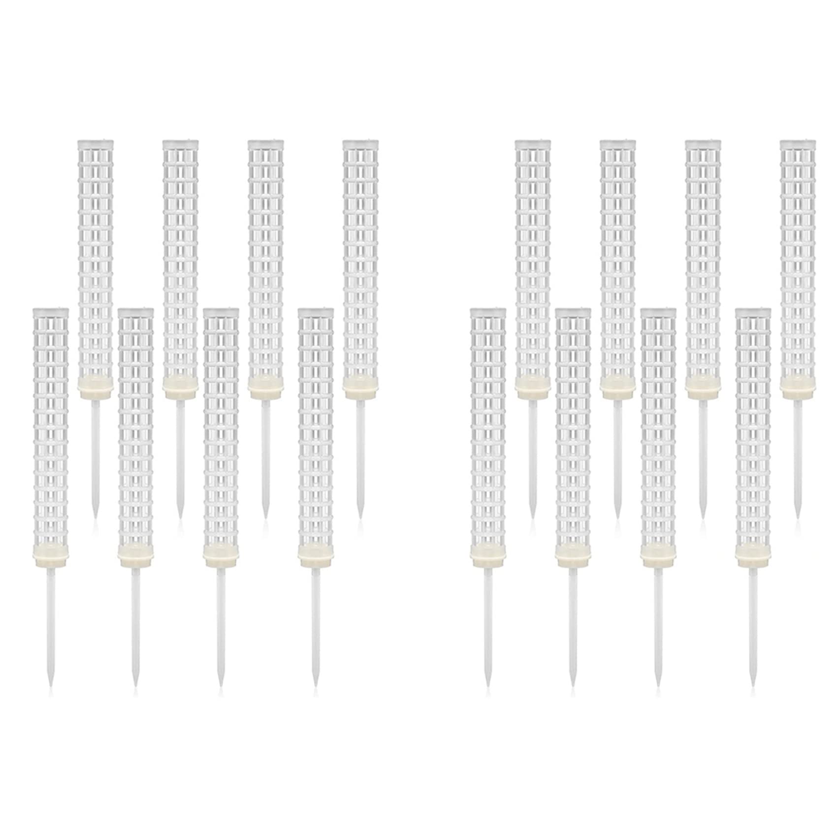 Jnchdghwa White 16 Pieces Moss Pole Coir Moss Pole Stick Stackable Plant Stakes Monstera Plant Support Plastic Sphagnum Moss Pole
