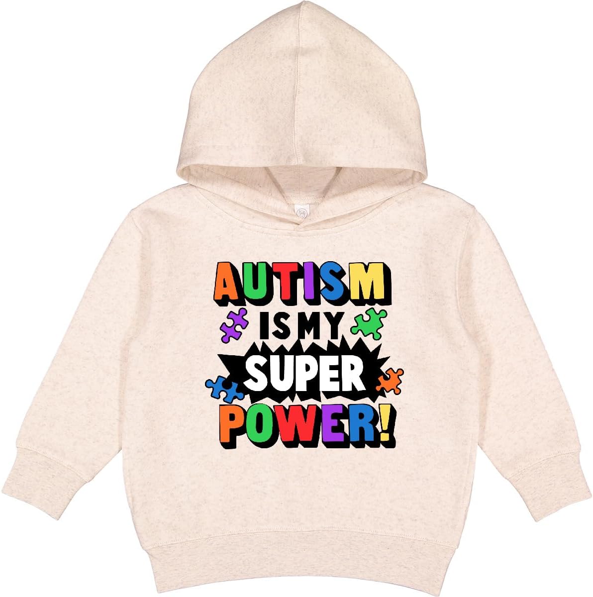 inktastic Autism Is My Super Power with Puzzle Pieces Toddler Hoodie