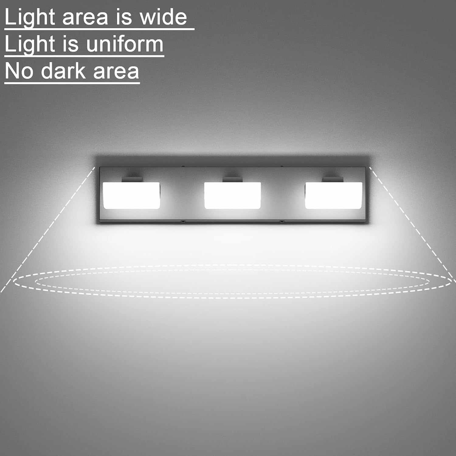 Ralbay Black Bathroom Vanity Lights 3 Light Matte Black Modern Acrylic Bathroom Wall Lighting Fixtures Over Mirror (White Light 6000K)