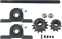 Vista 1 de Kit de eje de gato completo para Go Kart Minibike 5/8" X 12" con cadena #35