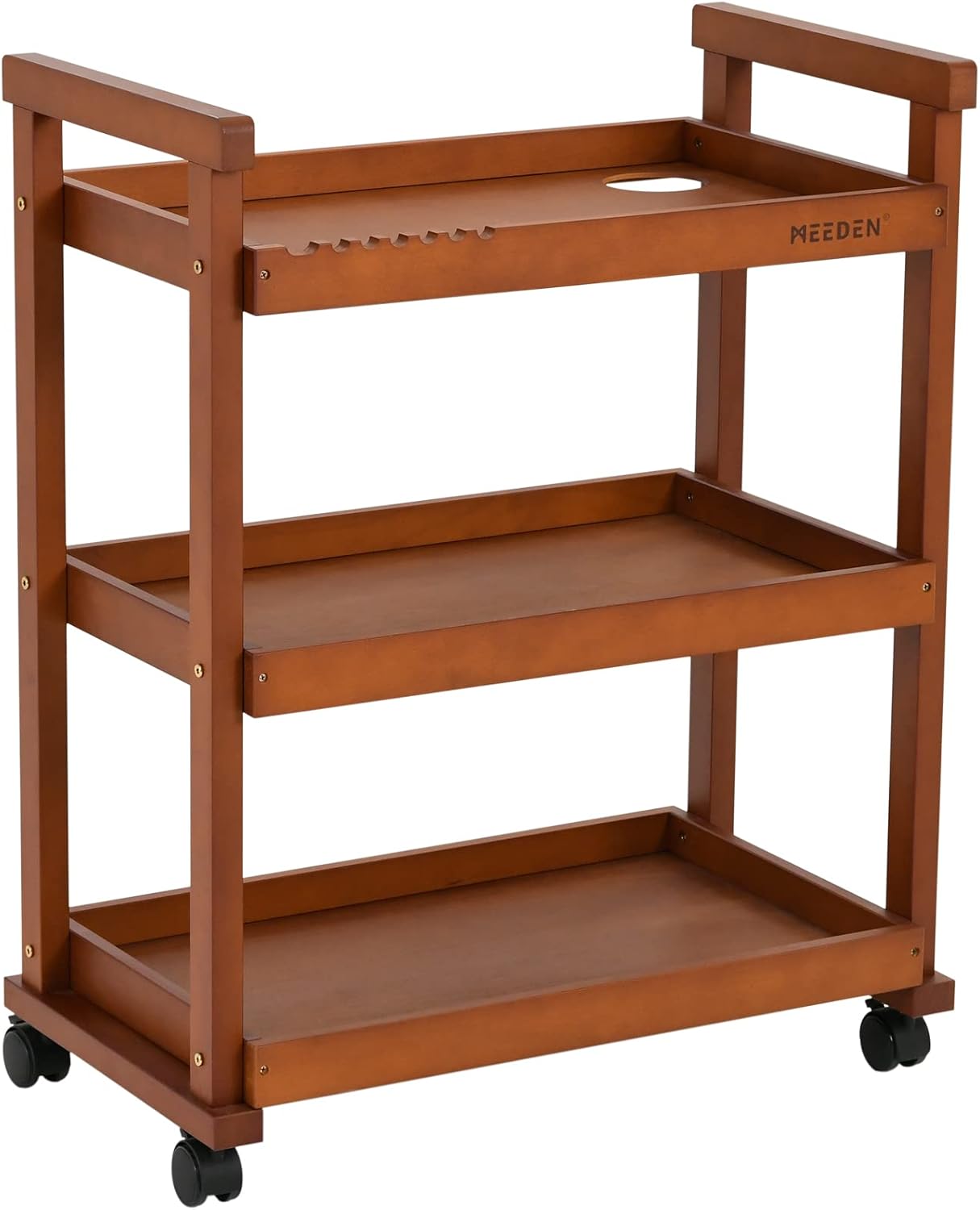 Amazon.co.jp MEEDEN アート用品カート ウォールナット 3段 多機能アートストレージカートオーガナイザー ソリッドブナ材