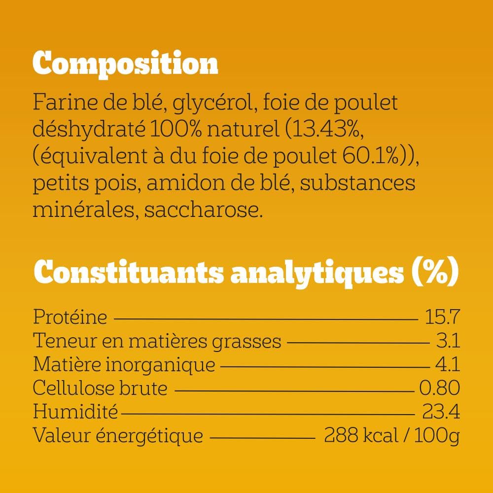 PEDIGREE Ranchos Sticks - Bâtonnets au foie de poulet - Récompenses pour chien adulte - 10 sachets de 60g