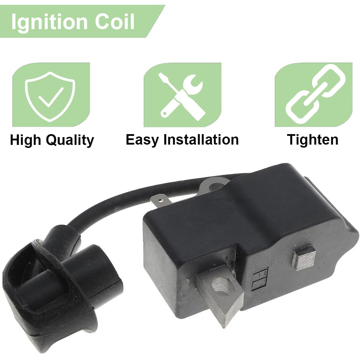 ZAMDOE Zündspulenmodul für Stihl HS81 HS81R HS81RC HS81T HS86 HS86R Heckenschere Freischneider Ersatzteile 4237 400 1302 4237-400-1302, mit Zündkerze