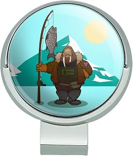 GRAPHICS & MORE Walrus Fisherman Ice Fishing Golf Hat Clip with Magnetic Ball Marker