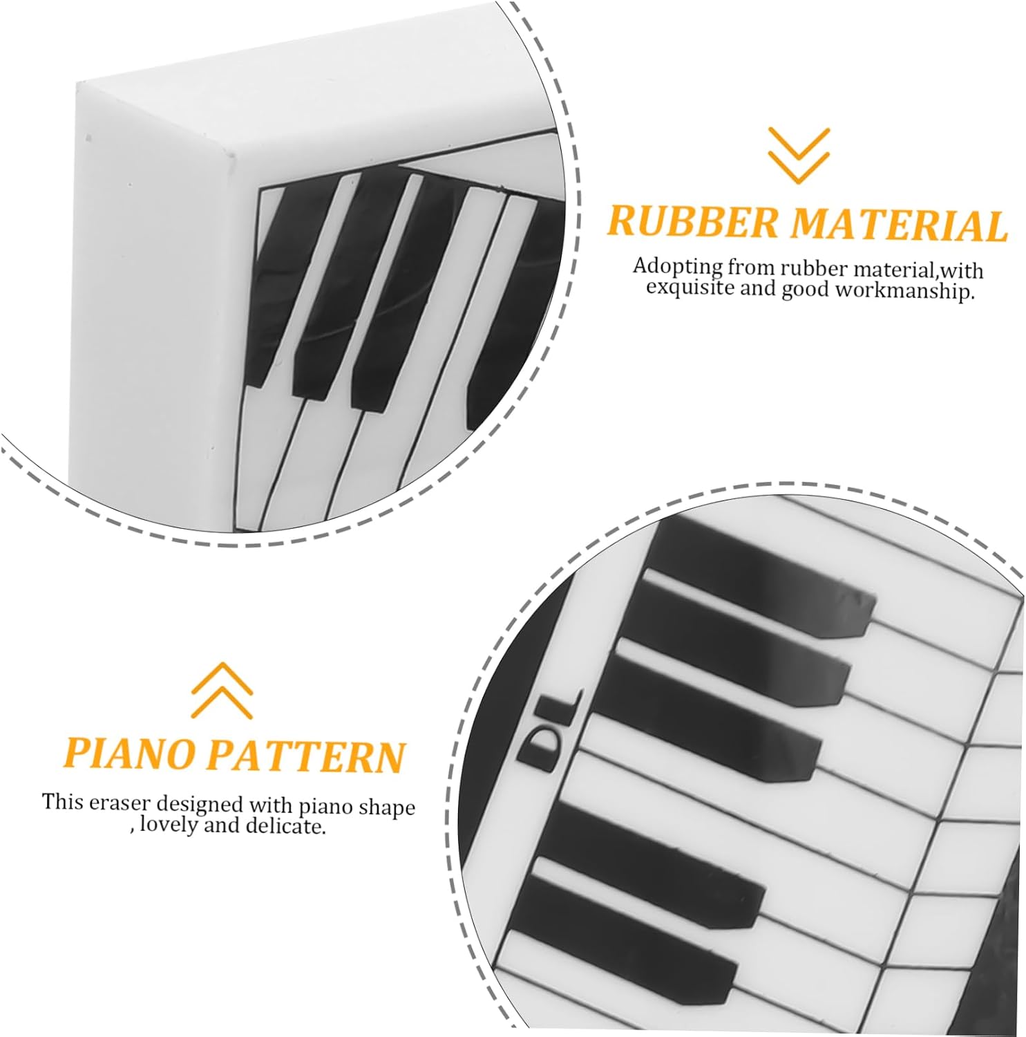 6pcs Piano Erasers Creative Writing Supplies for Students Fun and Portable Multi-Function Erasers for Parties and Collectibles for School and Office Use