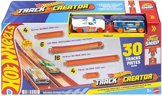 Hot Wheels Track Creator Deluxe Pack: 25ft Speed Snap Track, 2 Die-Cast Cars, Connectors for Custom Builds - Amazon Exclusive