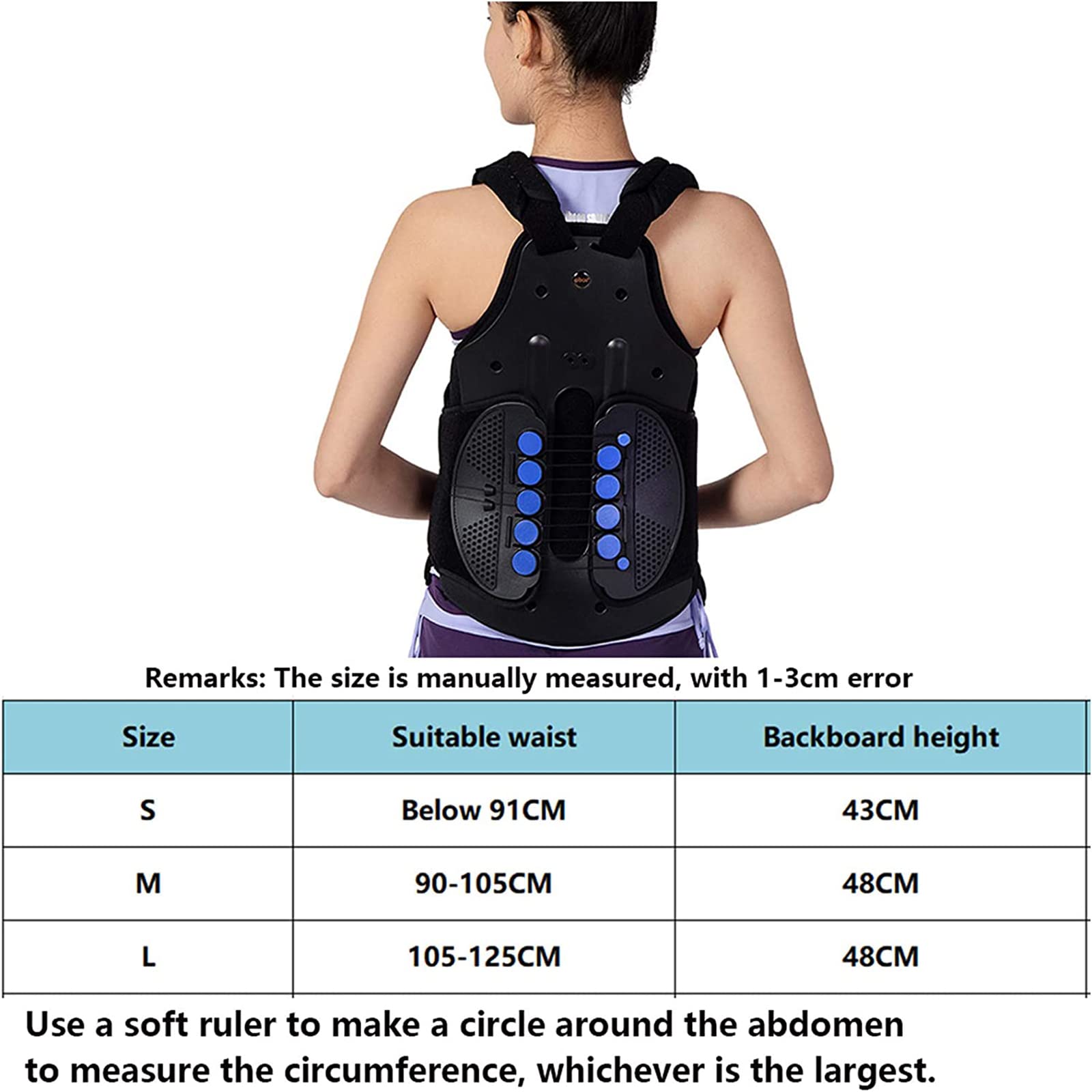 CUSMA Soporte De Columna con Bolsa De Aire, Ortesis Fija Toracolumbar Ajustable, Soporte Lumbar para El Pecho, para Aliviar El Dolor De Espalda, Recuperación De Lesiones