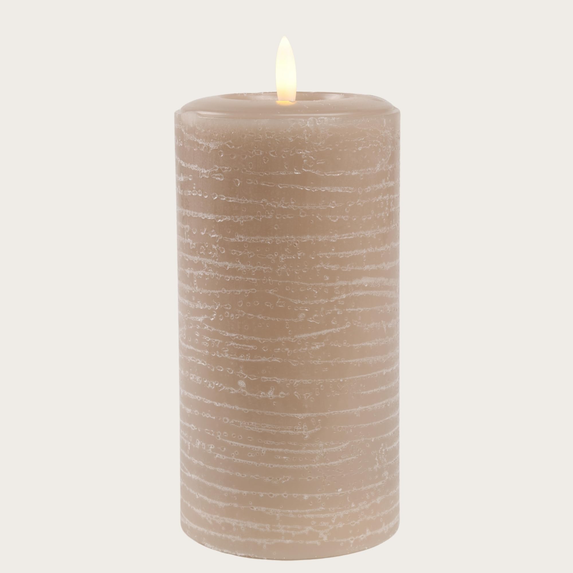 LumiPur Signature Collection Natural Glow Flickering Flameless LED Wax Pillar Candle (3.5" x 7", Mushroom)