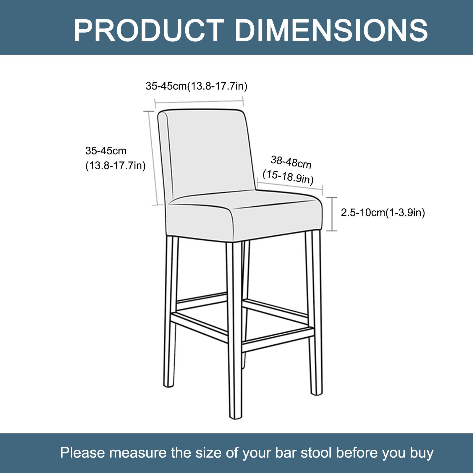 Modello Fodere per Sgabelli da Bar, 2 Pezzo Elasticizzato Coprisedie per Bar Morbido antiscivolo Rimovibile Coprisgabelli Coprisedia Lavabile Coprisgabello da bar-AR-2 Pezzo
