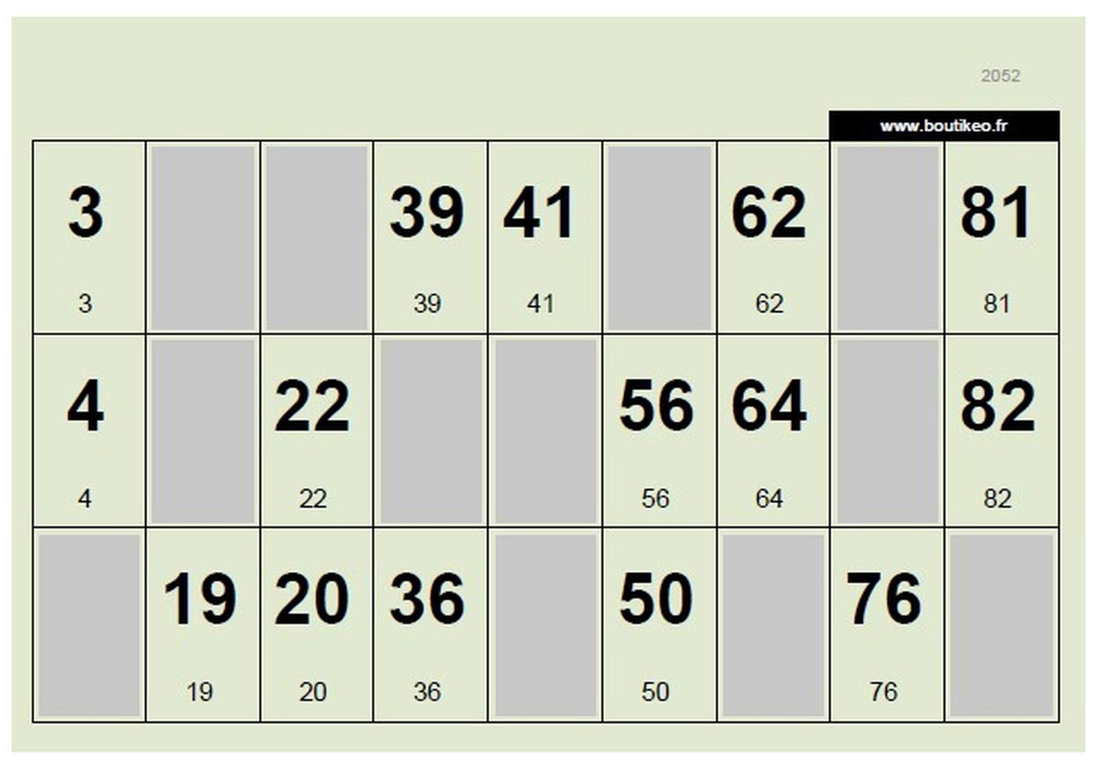Lot de 1000 Cartons de Loto 160g/m² Format 148x105mm Vert