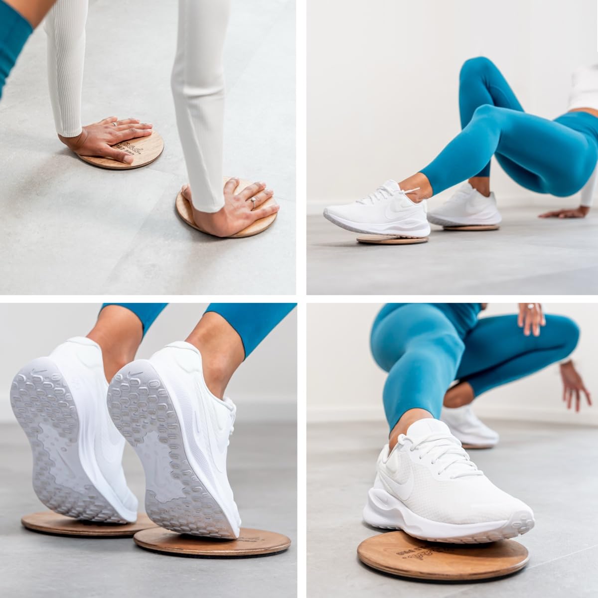 plankpad Slidepads Pro Patins de fitness double face en bois et feutre pour tout le corps pour sols durs et tapis