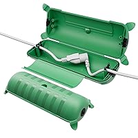 Vista 13 de RESTMO Caja de conexión impermeable para exteriores, cubierta de cable de extensión eléctrica resistente a la intemperie, cubierta sellada segura