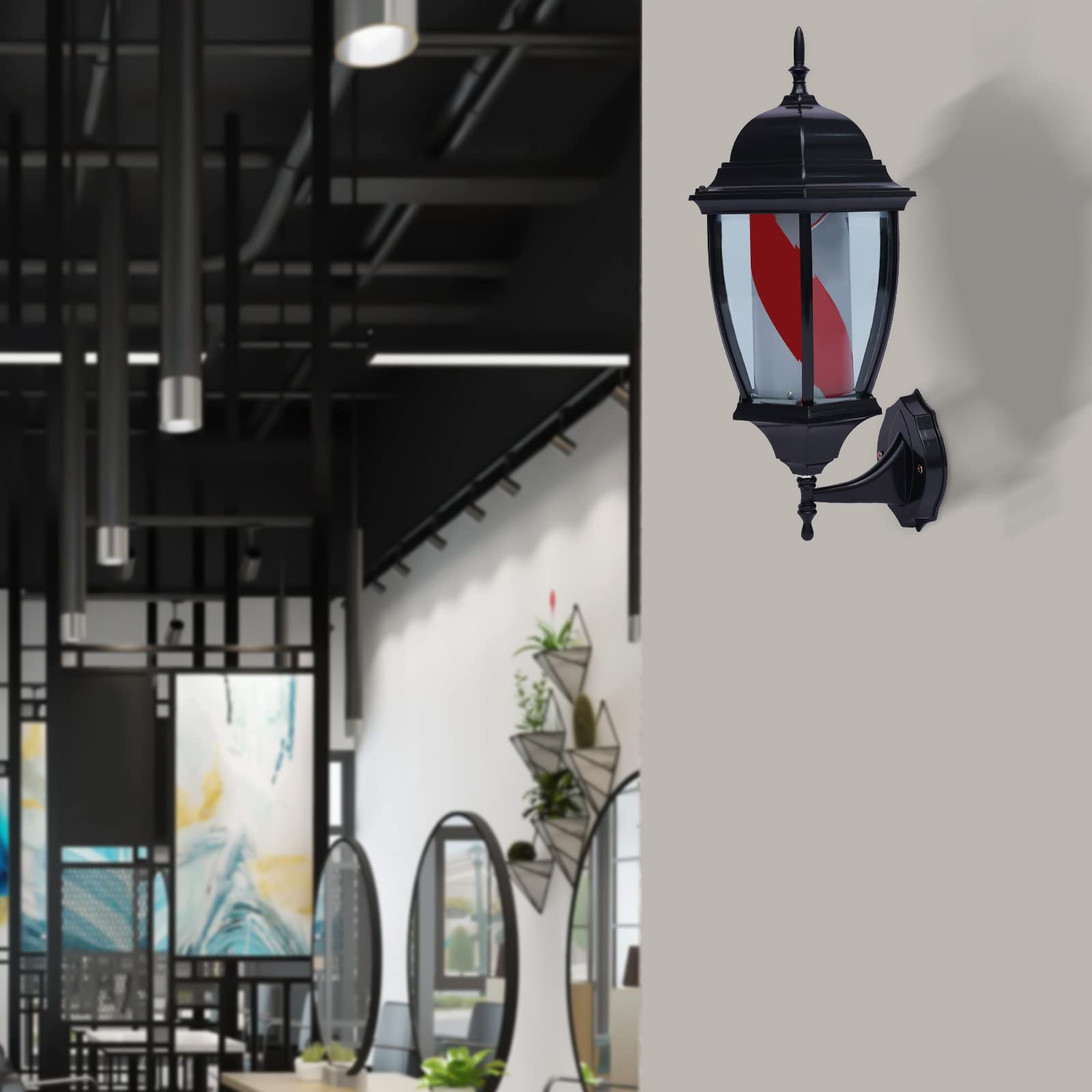 Palo da Barbiere da 20'', palo Luminoso per Barbiere, insegna a Strisce LED rotanti per Parrucchiere, insegna a Strisce LED rotanti per Parrucchiere, insegna a Strisce Rosse/Bianche/Blu per parru