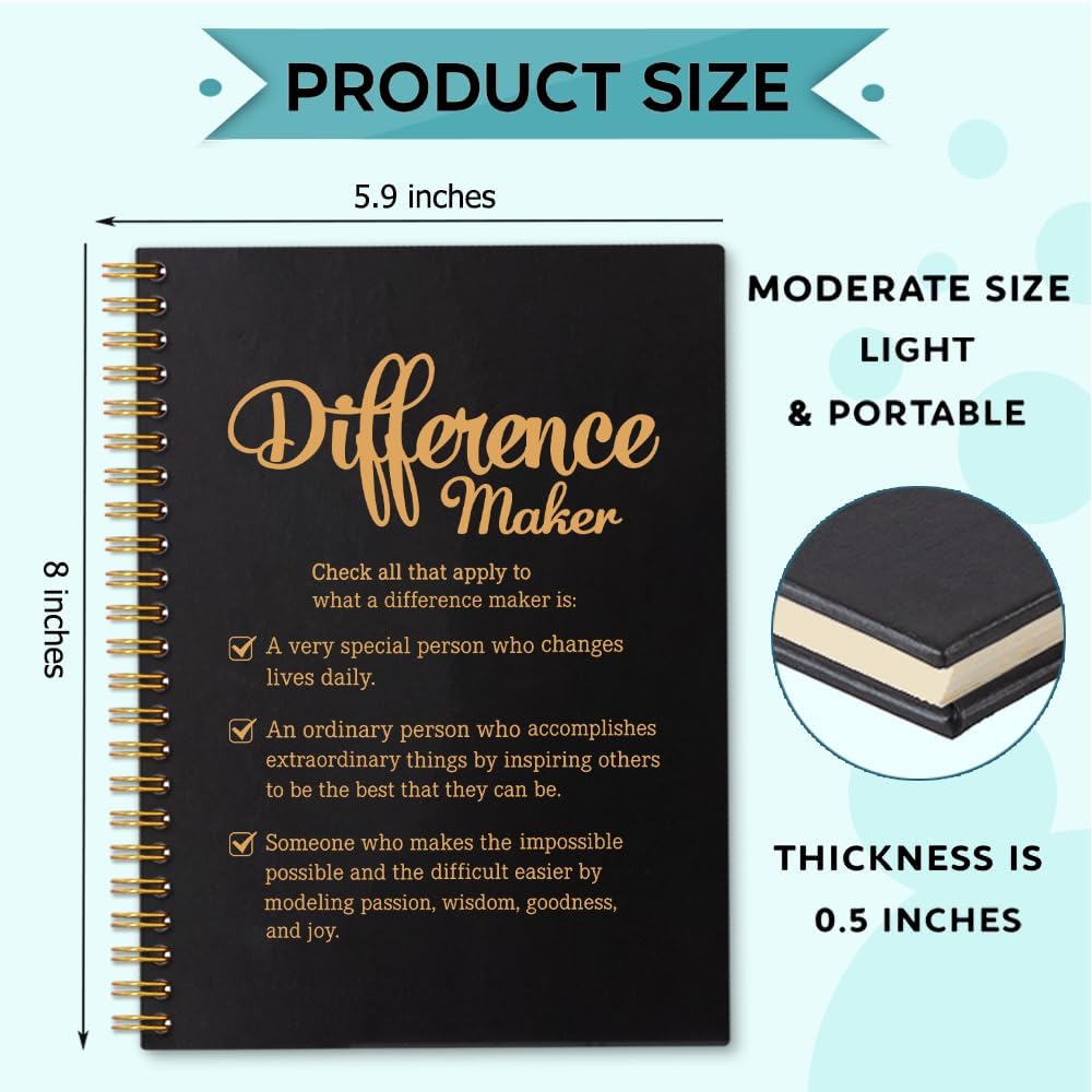 Difference Maker Definition 160 Blank Pages Spiral Notebook, Thank You Gifts for Boss Leader Teacher Coworker Manager Nurse Mentor Appreciation Gifts, Employee Appreciation Notebook - Image 2