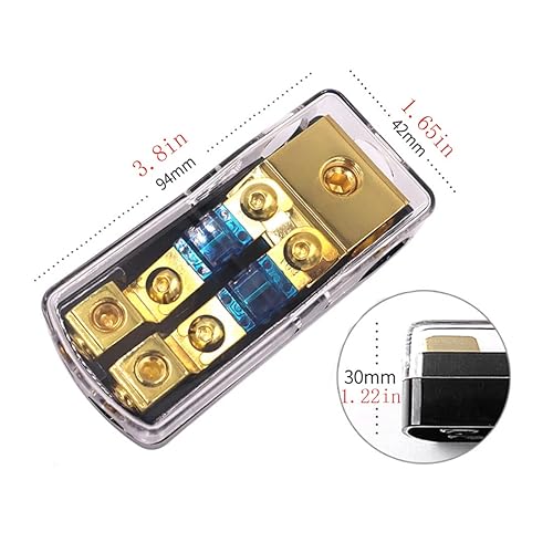 Miniatura 2 de Portafusibles Mini-ANL Bloque de distribución automática de fusibles de alta fidelidad, 60 amperios, 12 V, soporte fusible, calibre 0, 2, 4 en