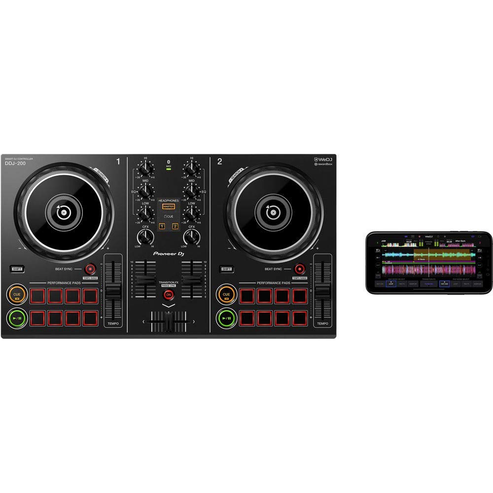 Pioneer DJ DDJ-200 Bluetooth コントローラー Pioneer DDJ-200 Contrôleur d'entrée de gamme Bluetooth pour DJ