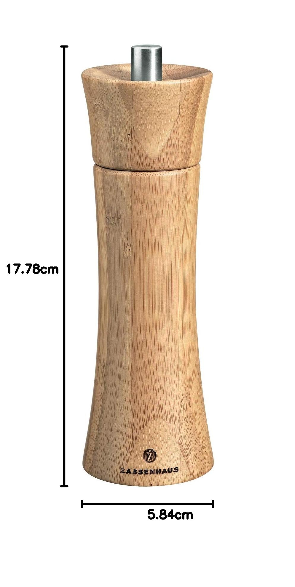 Zassenhaus 23244 Moulin à sel, Bois, Marron, 5 x 5 x 18 cm
