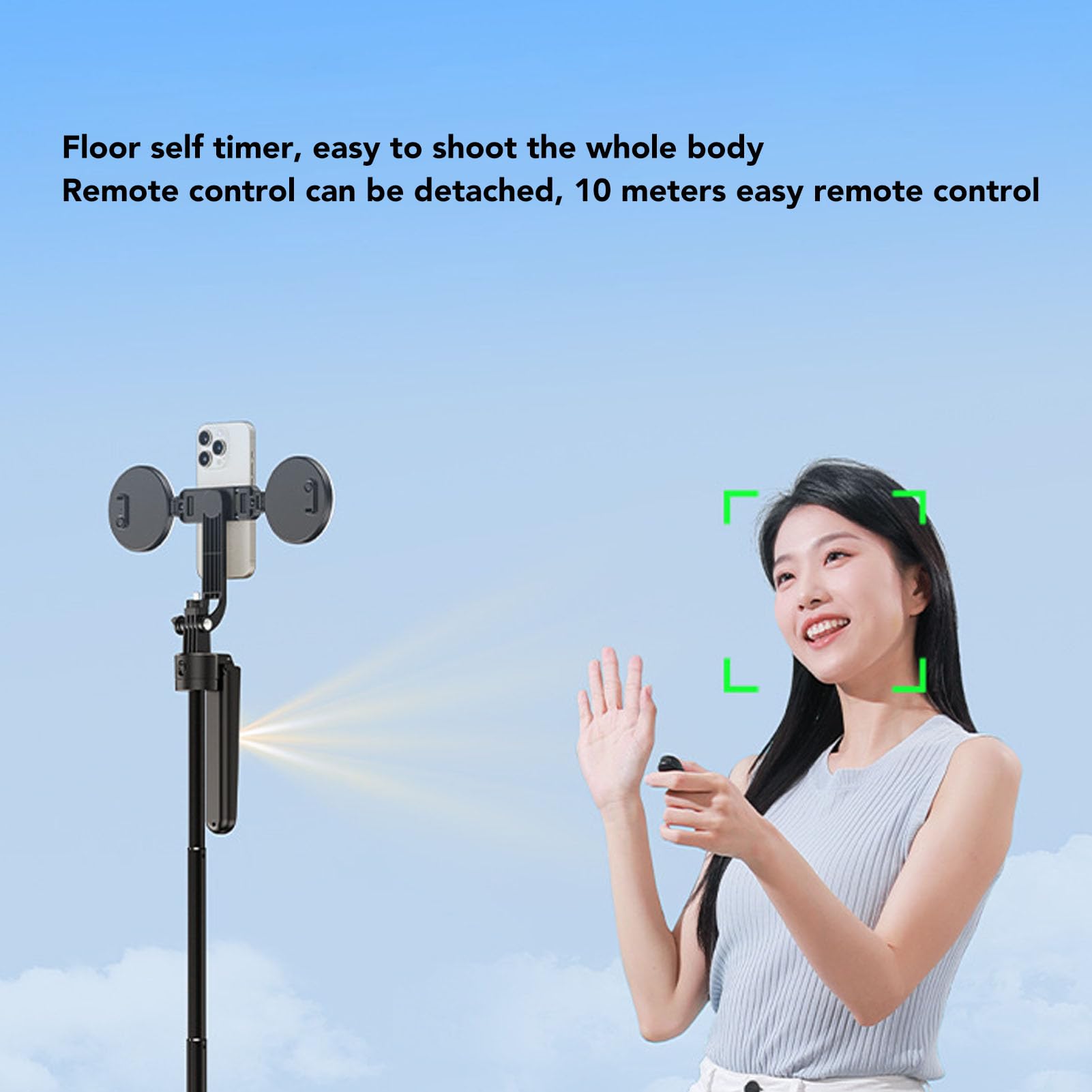 Stabilisateur de Cardan pour Smartphone, Stabilisateur de Suivi Automatique du Visage, Perche à Selfie avec Télécommande Bluetooth, 2 Lumières de Remplissage, Rotation à 360 °,