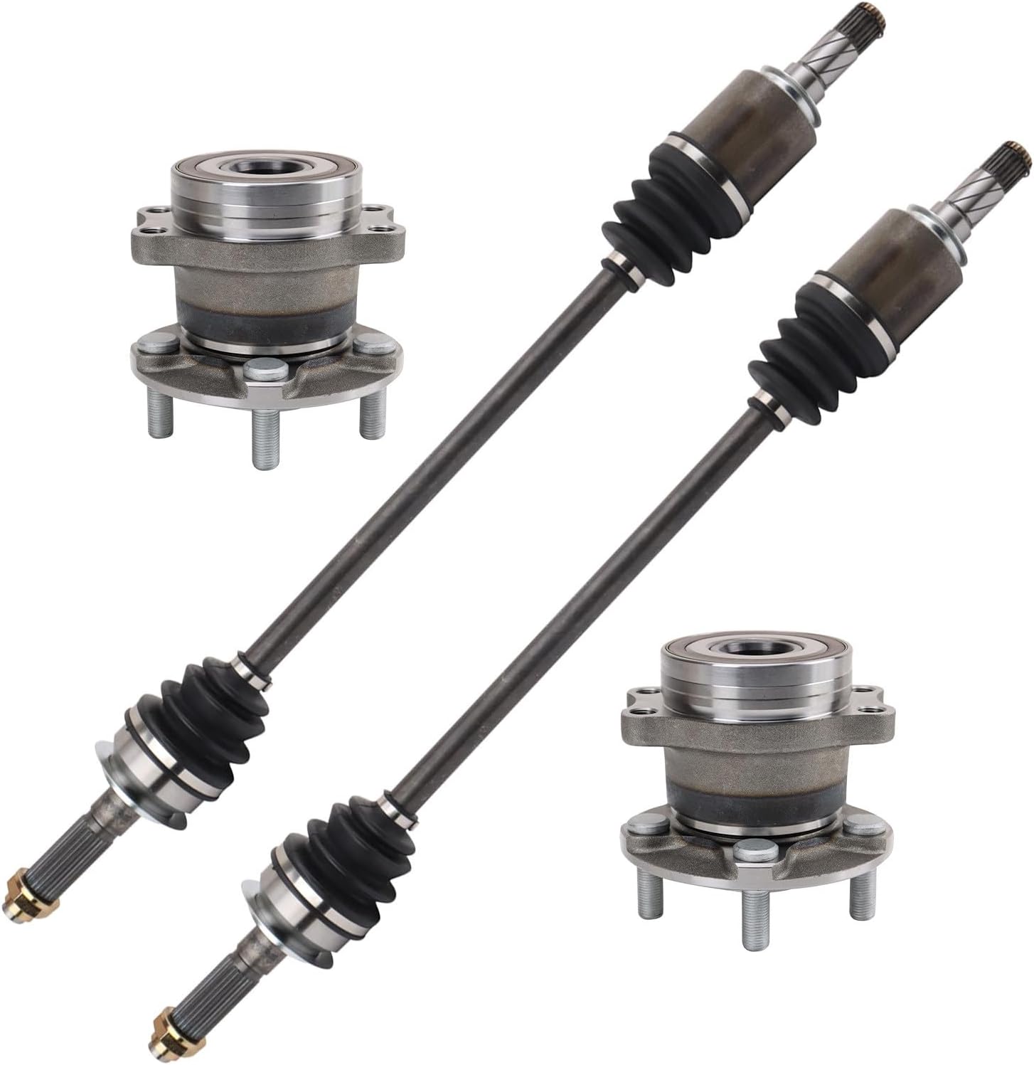 TRQ Rear CV Axle Assemblies Rear Wheel Hub Bearing Assemblies 4 Piece Compatible with 2014-2018 Subaru Forester