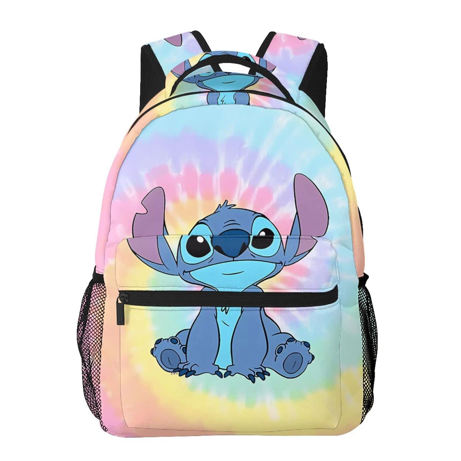 KNIPSY Stitch Mochila para niños y niñas, mochila escolar de viaje de dibujos animados para laptop, Negro, Talla única