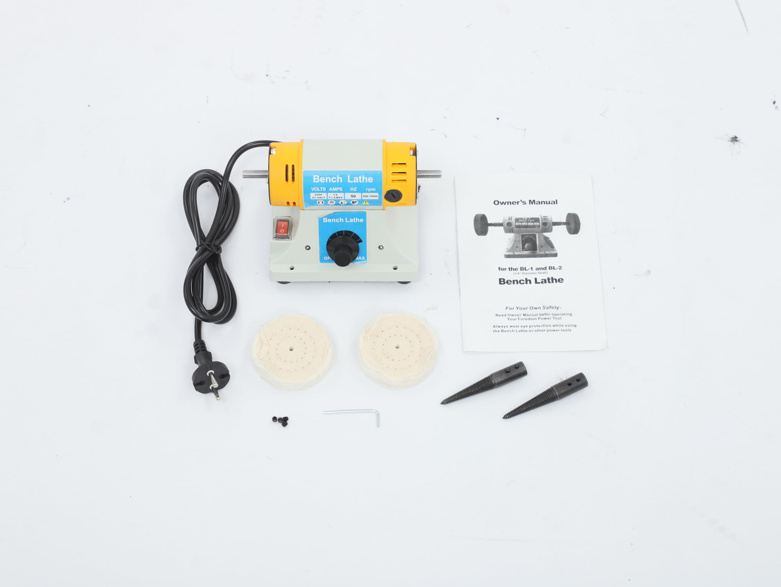 Pulidora lijadora banco de trabajo, máquina de pulir taller, velocidad de rotación 800-10000 RPM, 320 W de potencia, metal y madera, joyas de corte fino, dispositivo de precisión DIY