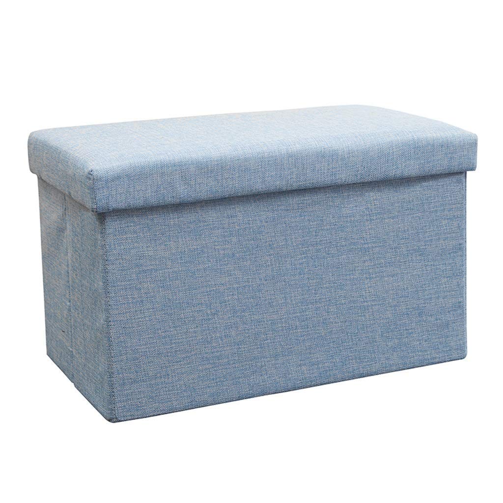 Pouf coffre de rangement bleu : la solution gain de place pour un salon ordonné