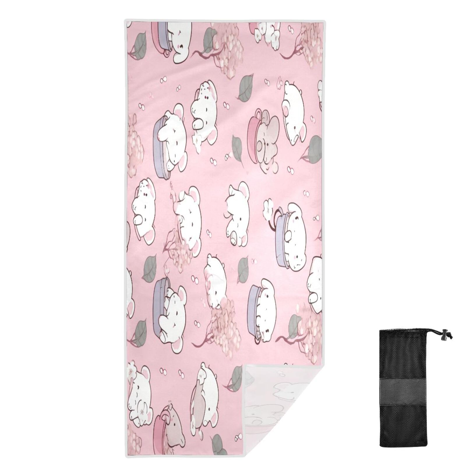 Cute Elephant Microfiber Beach Towel - 32"x52" Oversized, Quick Dry, Sand Free Towel For Pool, Travel & Gym - View #8