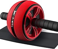 Bssay Ultra-Wide Ab Roller Wheel Kit: 3.7" Dual Wheel Ab Machine with Knee Pads, Push-Up Bars - 600lb Core Strength Trainer