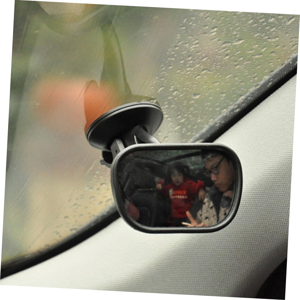 Hohopeti Mirror Suction Cup Rear Facing Mirror for Sturdy Frame Easy Mounting Wide Angle