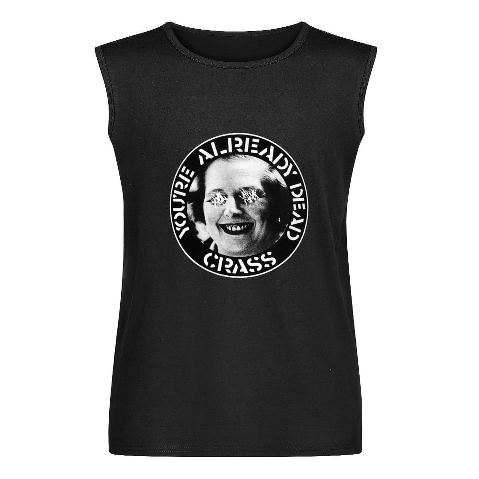 Street Sleeveless Crass You’Re Already Dead Punk Rock Retro T Shirt Black XXL