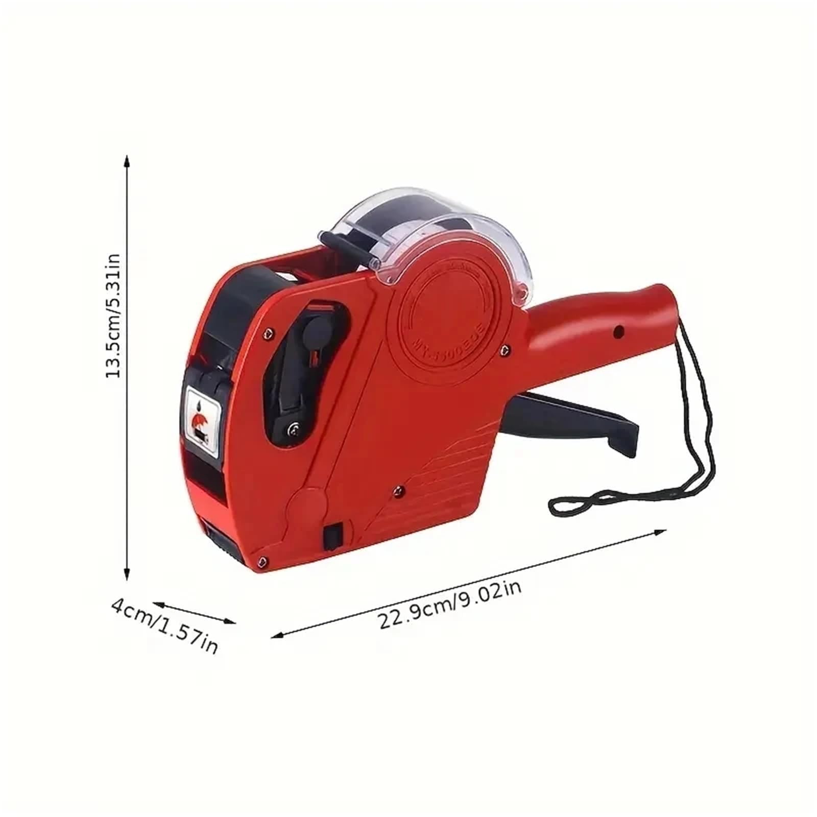 1 pistola MX5500 per etichette con 500 etichette adesive, 1 ricarica di inchiostro, pistola per etichette a 8 cifre, per negozi al dettaglio, negozi di alimentari (rosso)