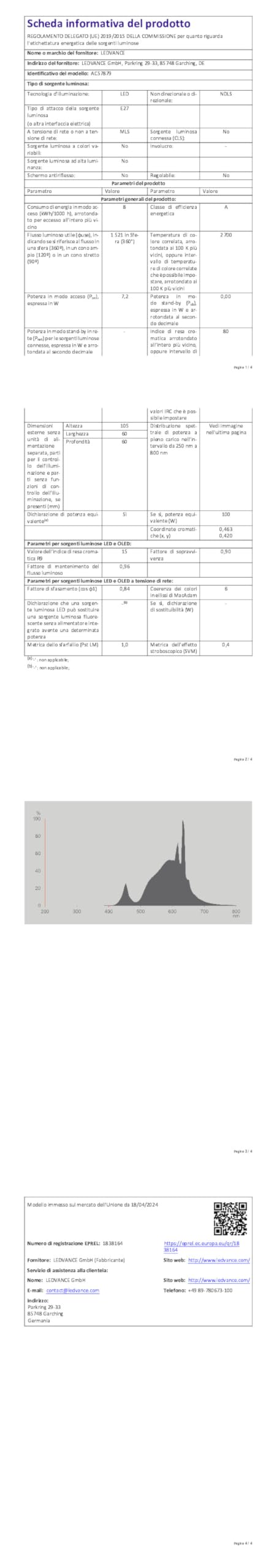 OSRAM Lampada LED riflettore classe energetica, 3.3W, 600lm, EEK A, Bi – OSRAM Homelighting Italia