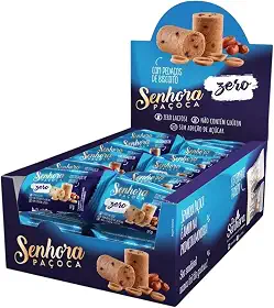 Paçoca Zero Açúcar com pedaços de biscoito