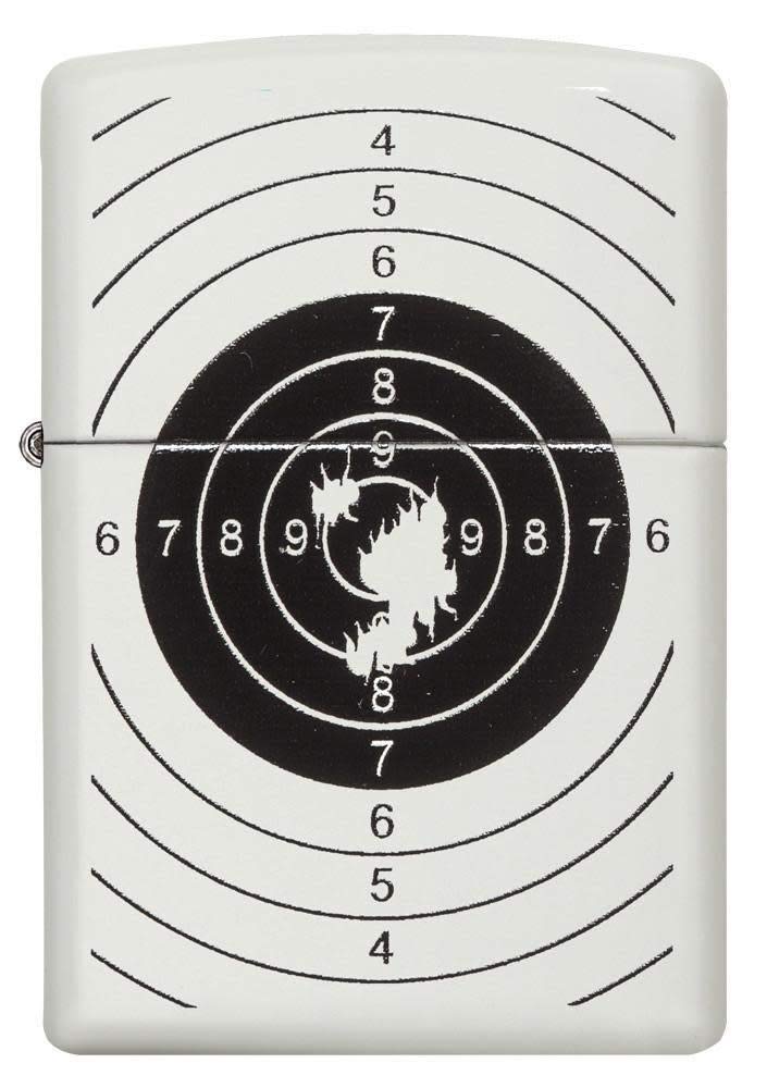 Zippo Target with Holes White Matte Pocket Lighter