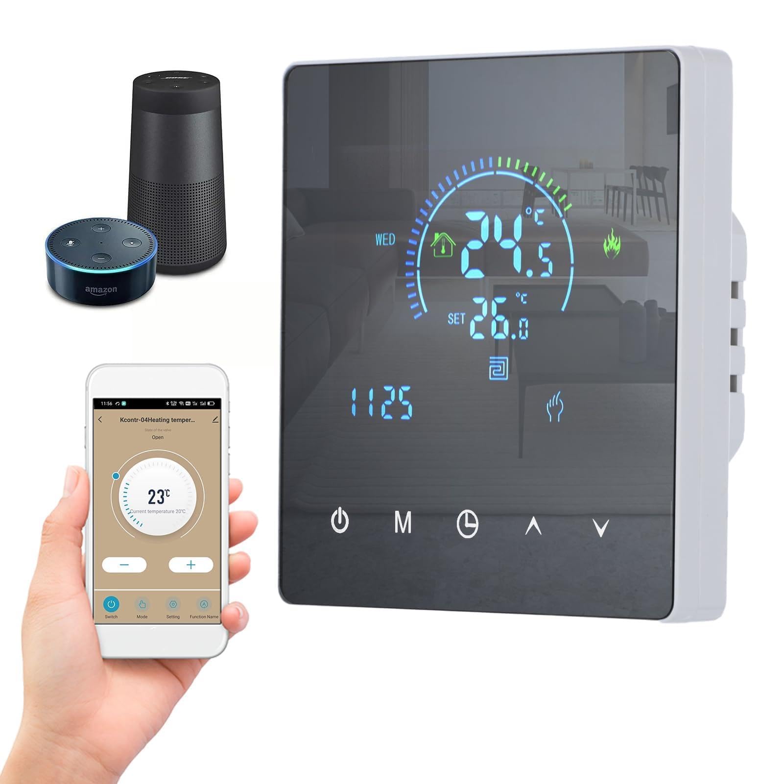 Thermostat Intelligent WiFi YWBL-WH Écran Tactile pour Chauffage Sol